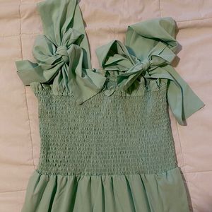 Green/blue dress- perfect for summer! Bow shoulder straps!